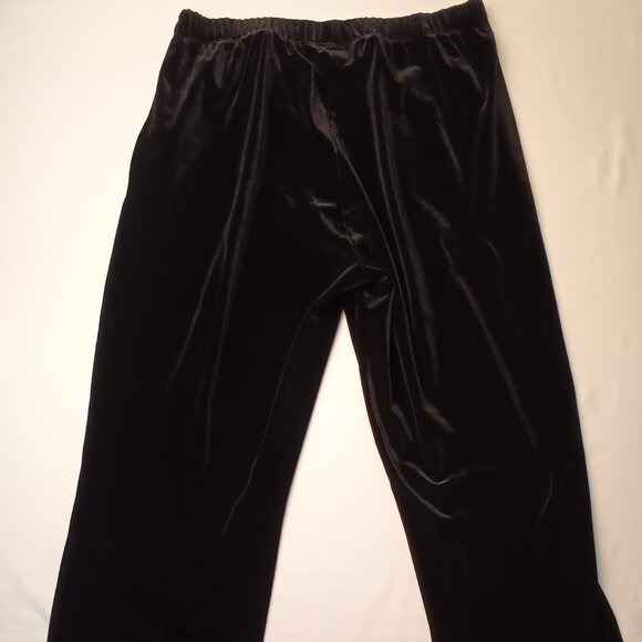 Lands' End Velvet Pants Size S (6-8) High Rise Tapered Leg Elastic Waist Black - Picture 3 of 10